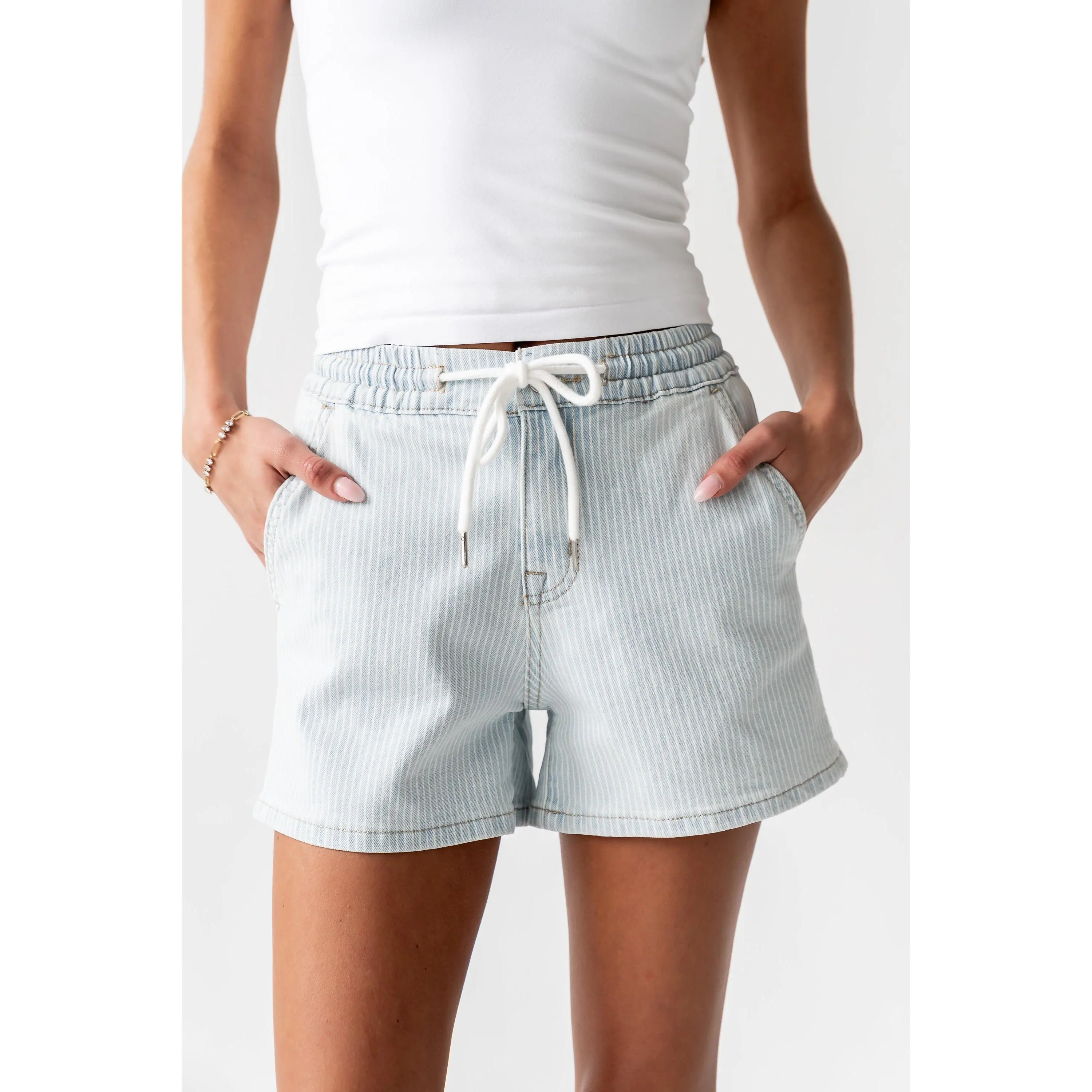 Thomas Striped Denim Shorts - FINAL SALE