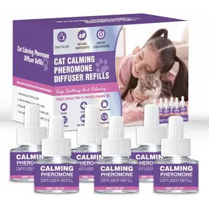 Cat Pheromones Calming Diffuser Refill 6 Pack Multicat Pheromone Diffusers Refills Relieve Anxiety Stress Reduce Spraying Fighting and Scratching for Cats Calm 48ml Fit All Common Diffusers Plug In