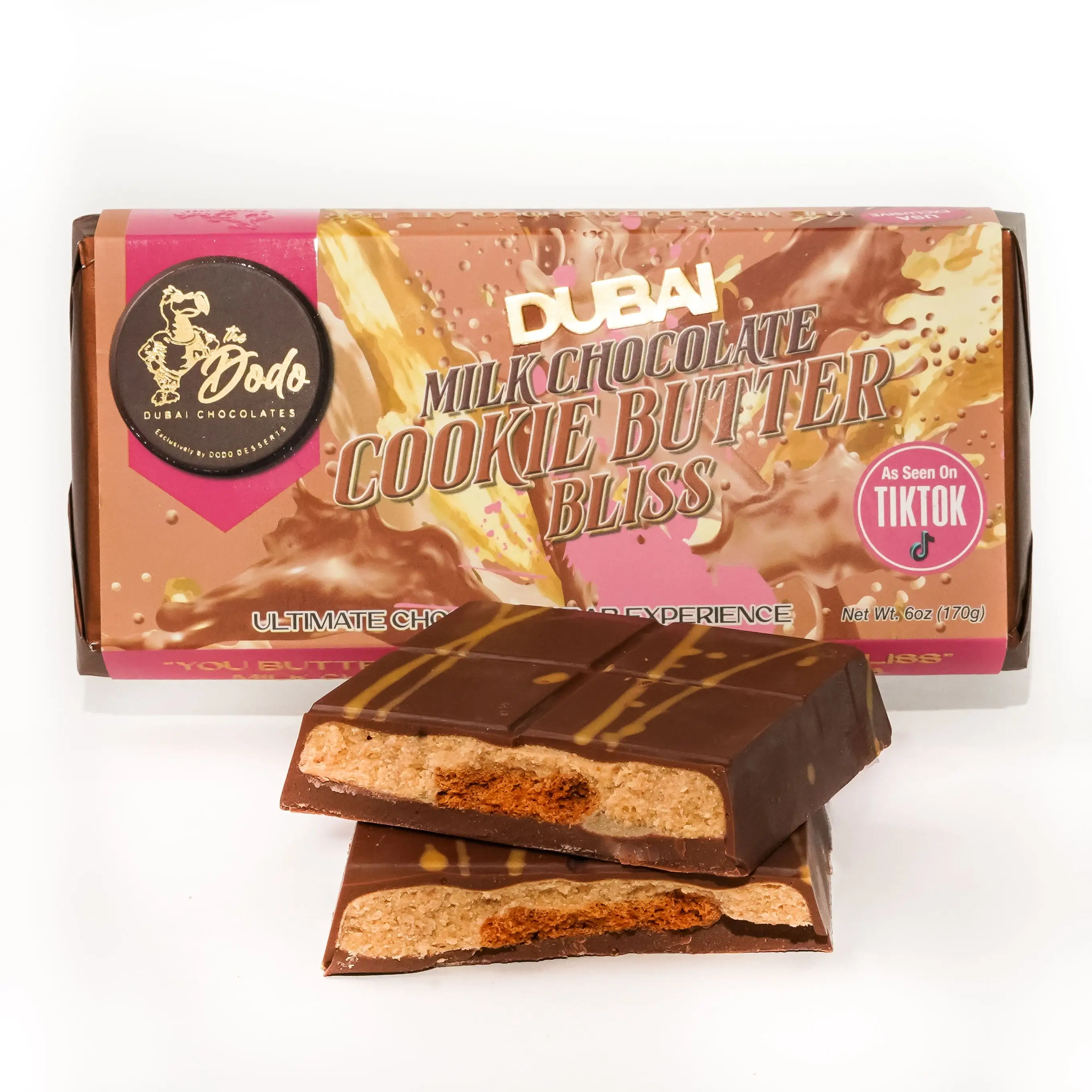 Viral Dodo Dubai Milk Chocolate Cookie Butter Bliss Ultimate Chocolate Bar Experience Snack Dessert Caramel Sweet