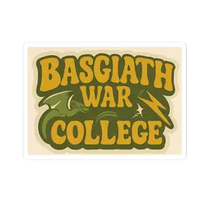 Retro Basgiath War College Sticker  Fourth Wing Inspired Bookish Vinyl Decal Romantasy Merch for BookTok Girlies