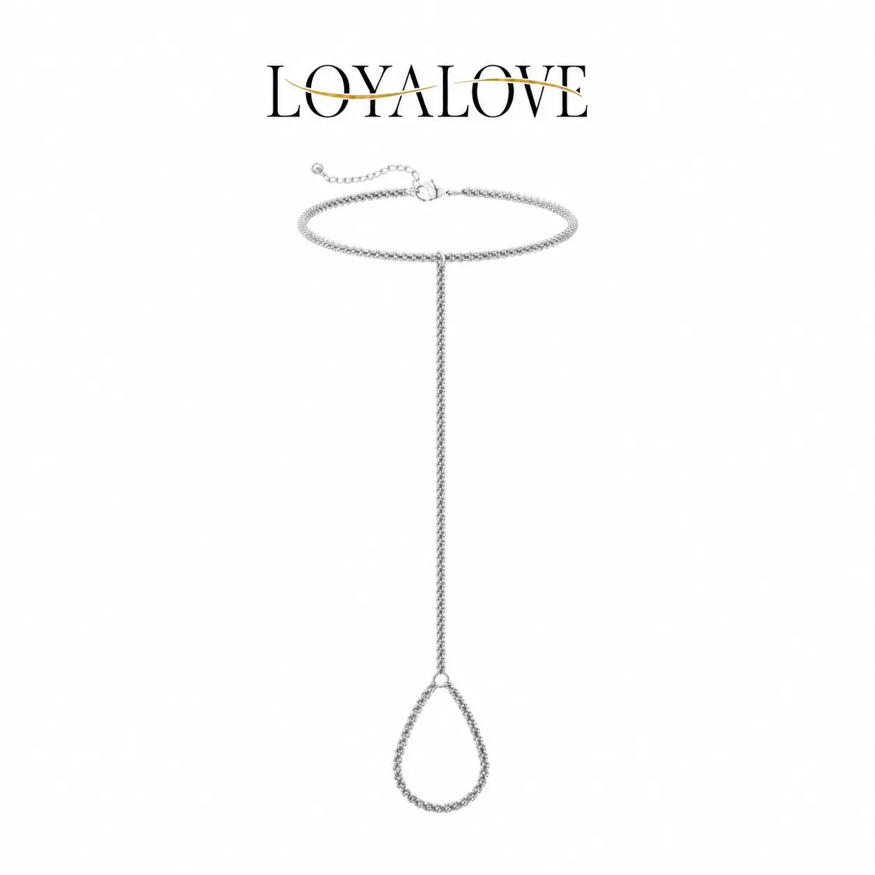 Loyalove Silver Tone Foot Chain Anklet with Toe Ring, Dainty Barefoot Sandal Jewelry, Boho Beach Vacation Accessory, Adjustable 5cm Extender