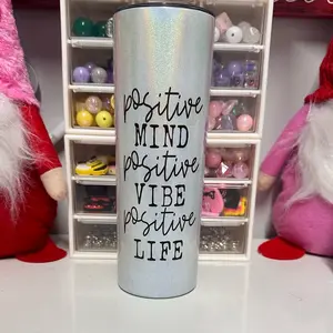 Positive Mind Positive Vibe Positive Life 20oz Shimmer Tumbler
