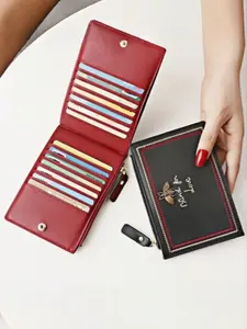 New Women's Leather Zipper Card Holder, Multi-Card Slot, Simple Embroidered Design, Ultra-Thin Cowhide, Cute Large Capacity Card Case