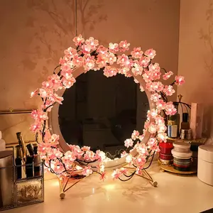 MICRENCY 96 Cherry Blossom Chandelier Rattan Light USBPowered with Remote Control 8 Modes Outdoor Decoration for New Year's Day Valentine's Day Easter Room Decor Wall Decor Light Thanksgiving And Holiday Decorations party carnival party summer Led Lighted