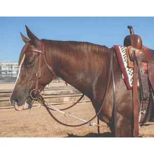 Professional's Choice Al Dunning Headsetter Yoyo Bungee Cord Center Snap - Harness Leather & Nylon Brown AD8068