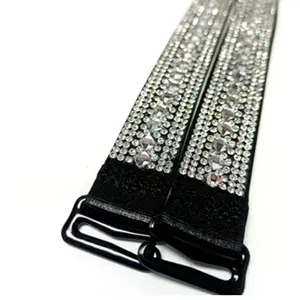 White Diamond Silver Rhinestone Bra Straps