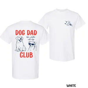 [100% Cotton] Unisex🐾 Dog Dad Shirt, Funny Dog Dad Club Tee, Back Design Dog Lover T-shirt, New Dog Dad Gift, Pet Parent Graphic Shirt, Trendy Graphic Tee, Soft Comfortable Fabric, Perfect for Dog Lovers Fits