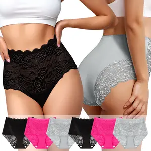 Morelect 3/6/10 Pcs Floral Lace Panty,High Waisted Seamless Underwear, Lightweight Breathable Panties for Women, Everyday Comfort & Romantic Date Nights, In Sizes S to 5XL,mothersdaygift.