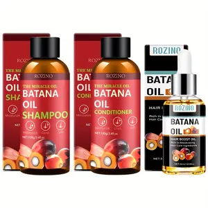 ROZINO batana oil shampoo set including shampoo&conditioner&HAIR BOOST OIL