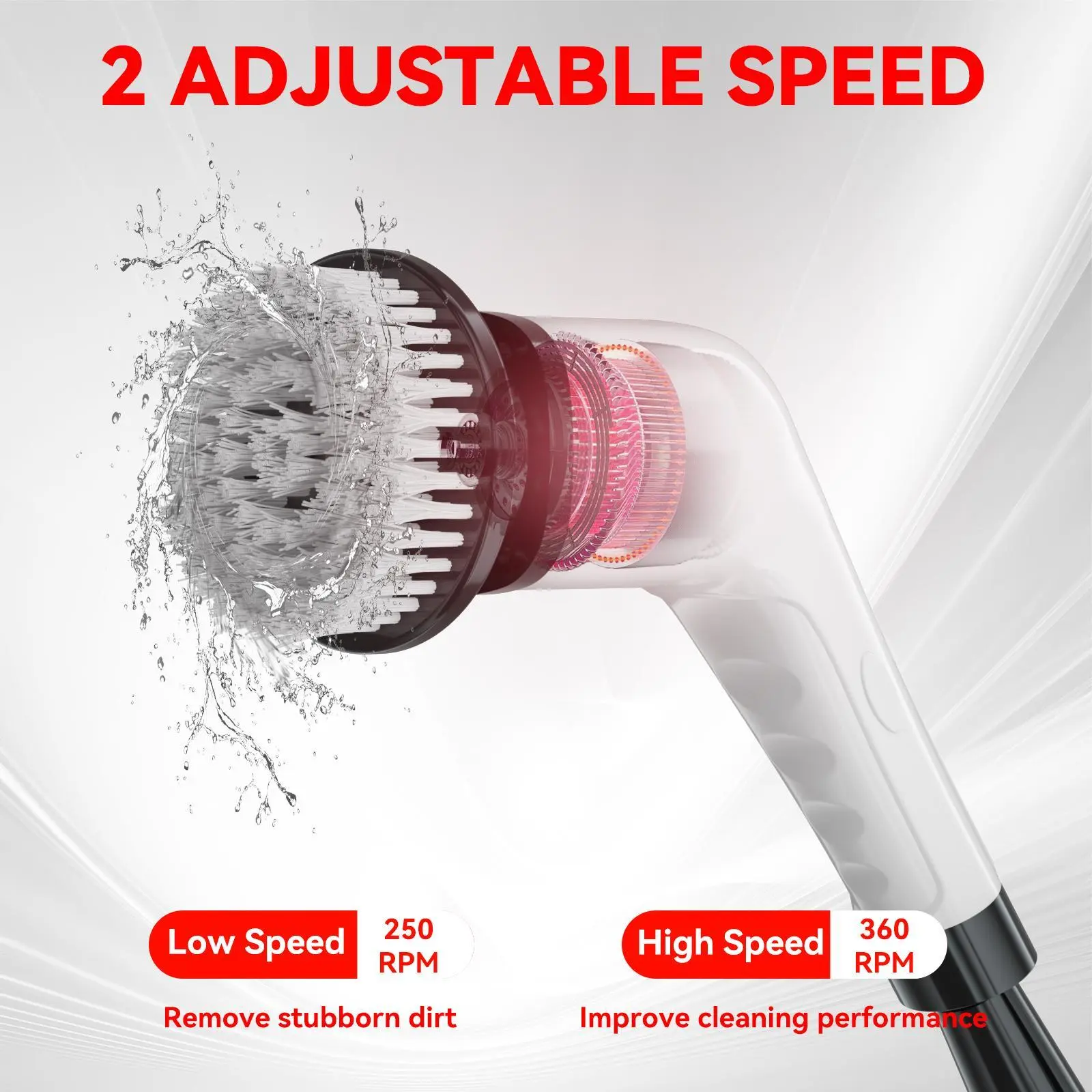 【Super Electric】Electric Spin Scrubber for Cleaning Bathroom, Shower Scrubber Cleaning Brush with 2 Speed,with 8 Replaceable Brush Heads,Kitchen, Tub, Tile, Floor, Toilet, Household Cleaning Supplies Cordless Window and Surface Cleaner clesning kit