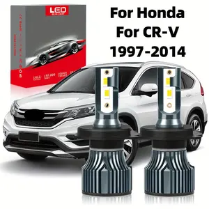 Fit For Honda CR-V (1997-2014), H4 High Low Beam All In One CSP Bright Chip, 6500K White Very Fast Silent Fan Plug-N-Play, 2pcs