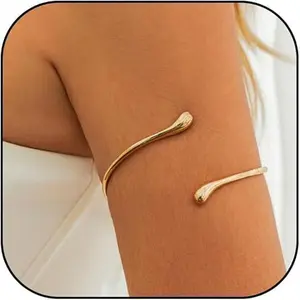 September Laurel Arm Cuff Gold Layered Bracelet Adjustable Upper Arm Bangle Jewelry Gifts for Women Boho Halloween Costume Accessories