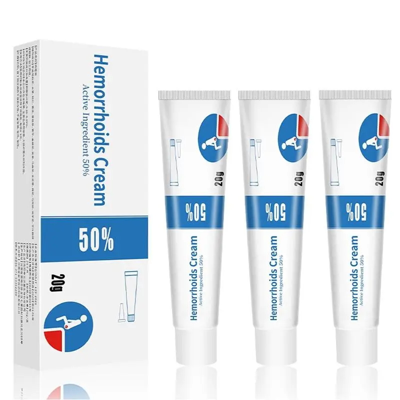 Therapeutic Herbal Hemorrhoid Cream - 3 Pieces (3x20g Tubes) with Extension Tube, Maximum Strength 50% Herbal Liquid Ointment, Fragrance-Free Soothing Relief for Adults’ Itch/Burning/Discomfort, 24 Months Shelf Life, Unisex Moisturizer