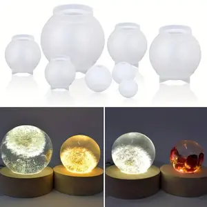 9 Pcs Sphere Silicone Molds for Resin,Upgraded Seamless 3D Sphere Resin Molds,Large Round Ball Epoxy Resin Molds for Flowers Preservation,Resin Casting,Soap,Candle