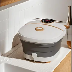 Collapsible Foot Spa And Massager With Heater And Temperature Control, Foot Bath Bowl With Bubbles, Six Massage Rollers, Vibration And Red Light, Foot Soak