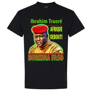 Afrique Debout! Burkina Faso Ibrahim Traore T-Shirt , Unisex Cotton, Short Sleeve, Classic Fit