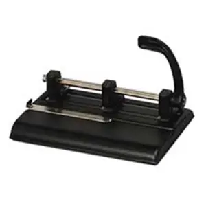 Master Products  Heavy-Duty Hole Punch- 3 Hole- Adjust Center- 40 Sht Cap- BK