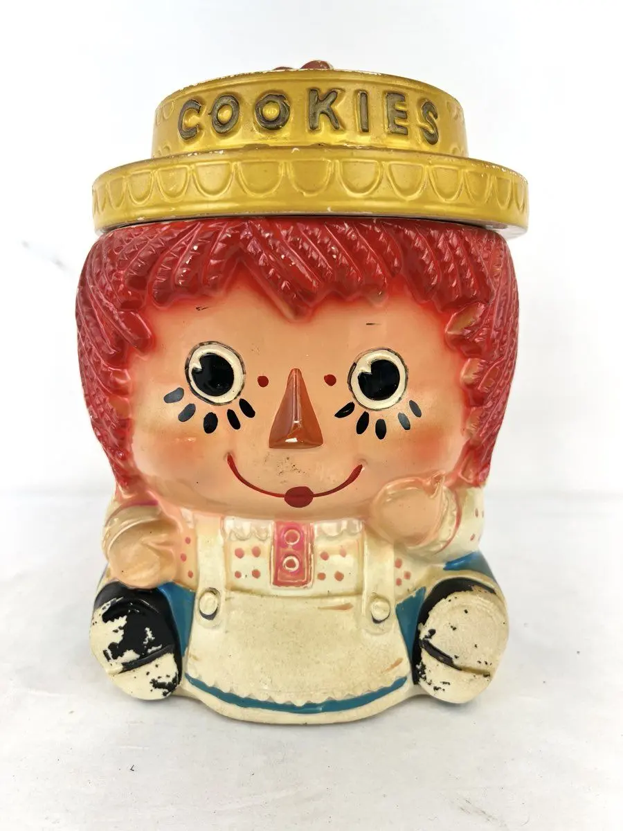 Rare Vintage Enesco Raggedy Ann Cookie Biscuit Jar Canister