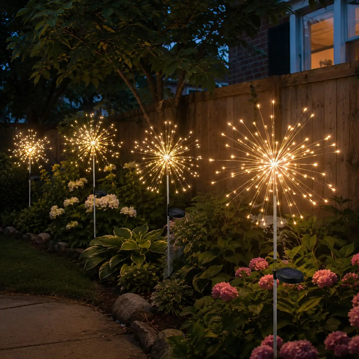 Solar Firework Lights 120 LED Outdoor Garden Decorative Lights Waterproof LED String Light Christmas Yard Decoration Holiday Landscape Lighting, Solar Powered, Solar Lighting Outdoor