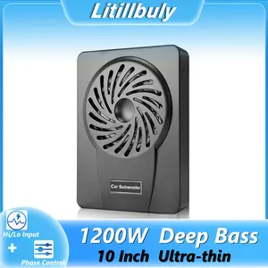 High Power 10'' Slim Under Seat Car Subwoofer with Built-in Amplifier, Deep Bass Enhancement, Hi/Low Level Input, Compact Bass Speaker for Car/Truck/SUV/Jeep/MPV