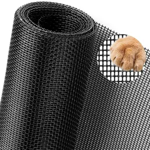 Pet Proof Window Screen Replacement 48"x100" Adjustable Thicken Charcoal Gray