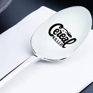 Stainless Steel Cereal Killer Spoon, Funny Christmas Gift for Him & Her, Perfect Stocking Stuffer for Teens & Friends, Engraved Design