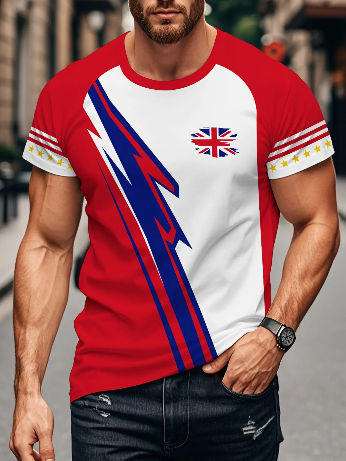Men's England Flag Football Jersey, Breathable Sports T-Shirt, Cross Design, Lightweight Soccer Shirt, Training, Match, Casual Wear, Sports Top