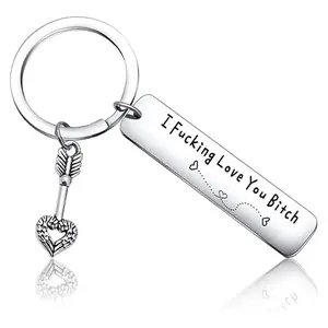 Best Friend Keychain for Women, Stainless Steel Key Chain Engrave I Fking Love You Bith Birthday Christmas Friendship  for Bestie Best Friends Female Bff  decor mini gift