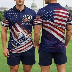 USA 250th Anniversary Polo Shirt 1776–2026 – American Flag Bald Eagle Patriotic Independence Day Gift for Dad Mom