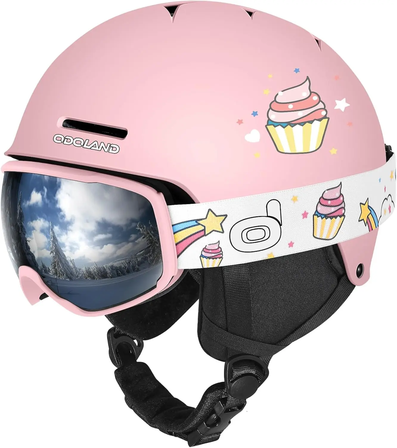Kids Ski Helmet, Snow Helmet with Ski Goggles Set for Boys and Girls, Shockproof, Windproof, Safety Snowboard Sports Helmets and Protective Goggles for Children Age 6-14