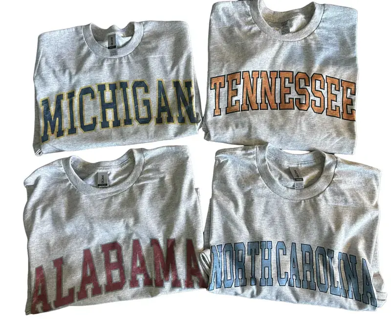 Vintage Varsity College T Shirt State Varsity T Shirt