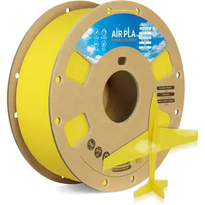Air PLA Filament, Pre-Foamed PLA Low-Density, Lightweight PLA, Cardboard Spool, 0.82kg(1.8lbs), Dimensional Accuracy +/- 0.02mm (Air Yellow)