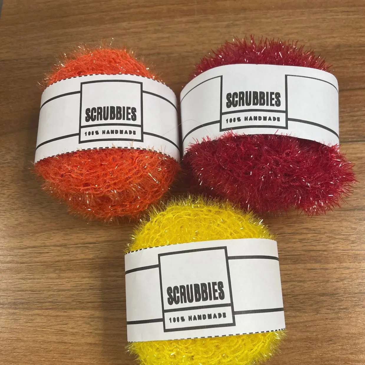 Knit kitchen scrubby set of 3 choose color