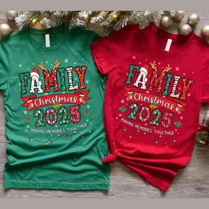 Made in USA Family Christmas 2025 Shirt, 100% Cotton Christmas Matching T-shirt, festive holiday shirt for family, cute matching family tee perfect for Christmas party outfits and seasonal celebrations