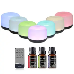 BPA-Free & Safe Ultrasonic Diffuser, 500ml Essential Oil Humidifier with Auto Shut-Off, Remote Control for 7 Color Ambient Light