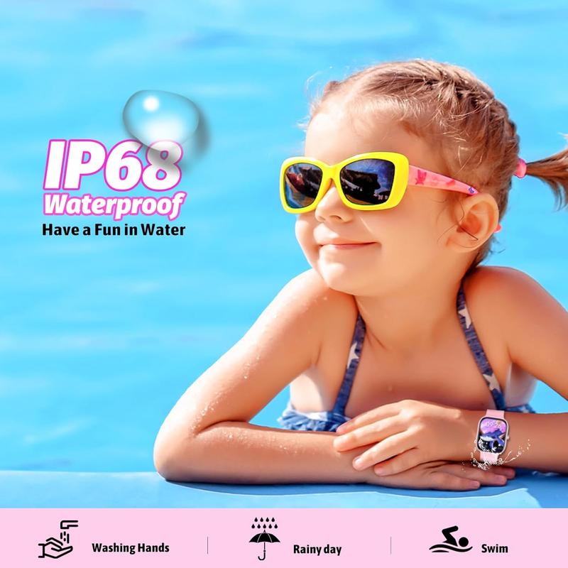 Watch with Fitness  No Phone/APP Needed,19  Mode,1.5" DIY Dial,IP68 ,Sleep ,Pedometers,, Birthday  for Boys Girls Teens 6-14 (Pink)