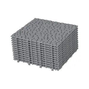 12 x 12Inch Interlocking Deck Tiles Plastic  Outdoor All Weather Anti-slip Bathroom Shower Balcony Porch Strong Weight Capacity Upto 440 LBS, 12PCS