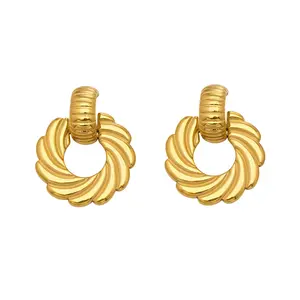 Irregular Gold Stud Earrings for Women,Round Hammered Silver Earrings Dangle beaded earrings Statement Dainty Jewelry