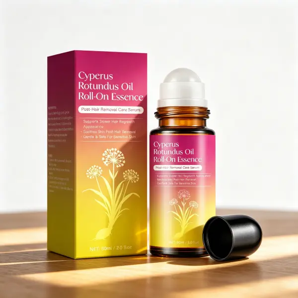 Cyperus Rotundus Oil Roll-On Essence, Post Hair Removal Skin Care Serum, Soothe Razor Redness & Irritation, Support Slower Hair Regrowth, Smooth Silky Skin for Underarm Leg Bikini Area, Sensitive Skin Friendly 60ml natural permanent hair reduction