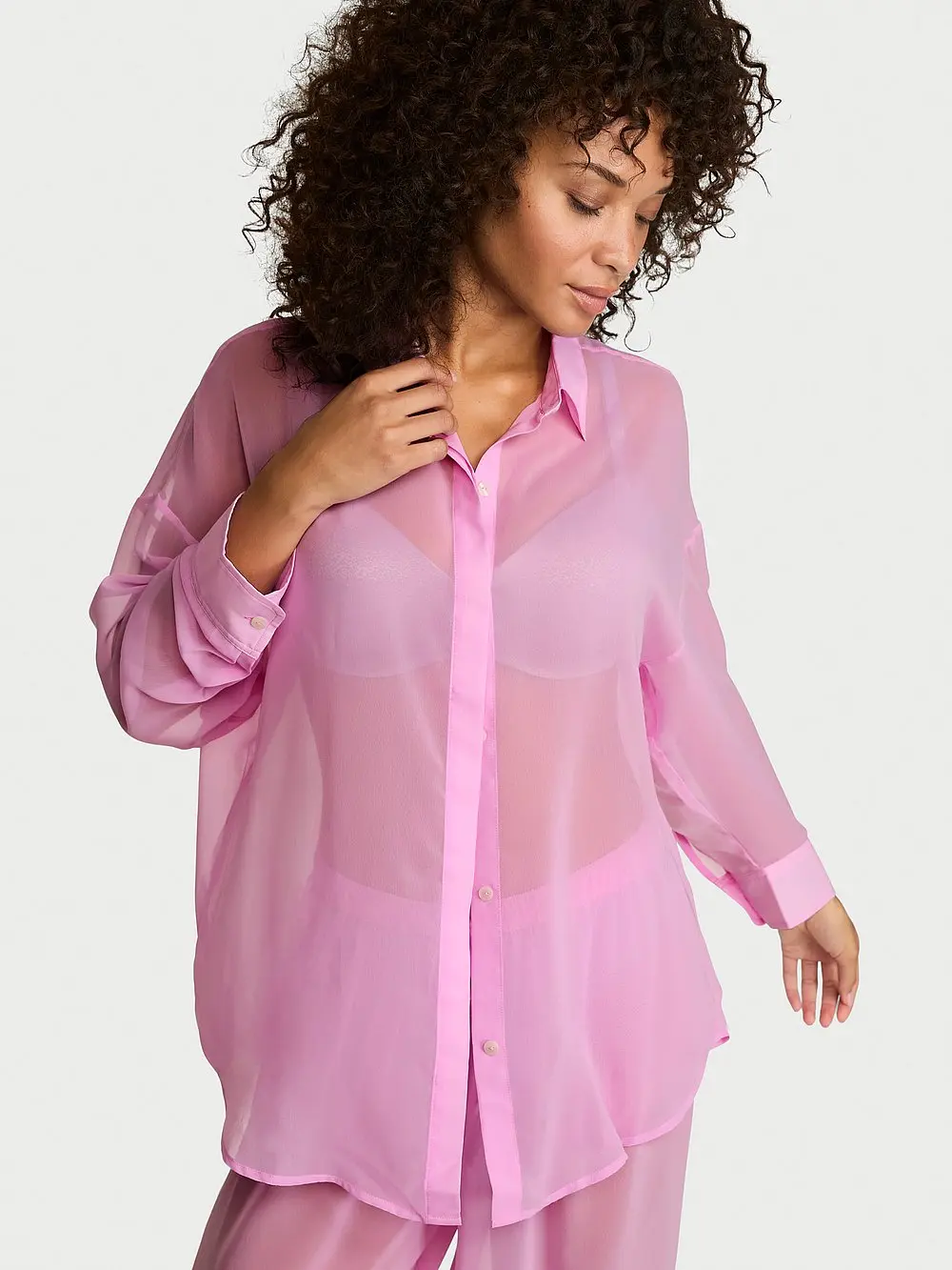 Victoria's Secret Chiffon Button-Front Shirt