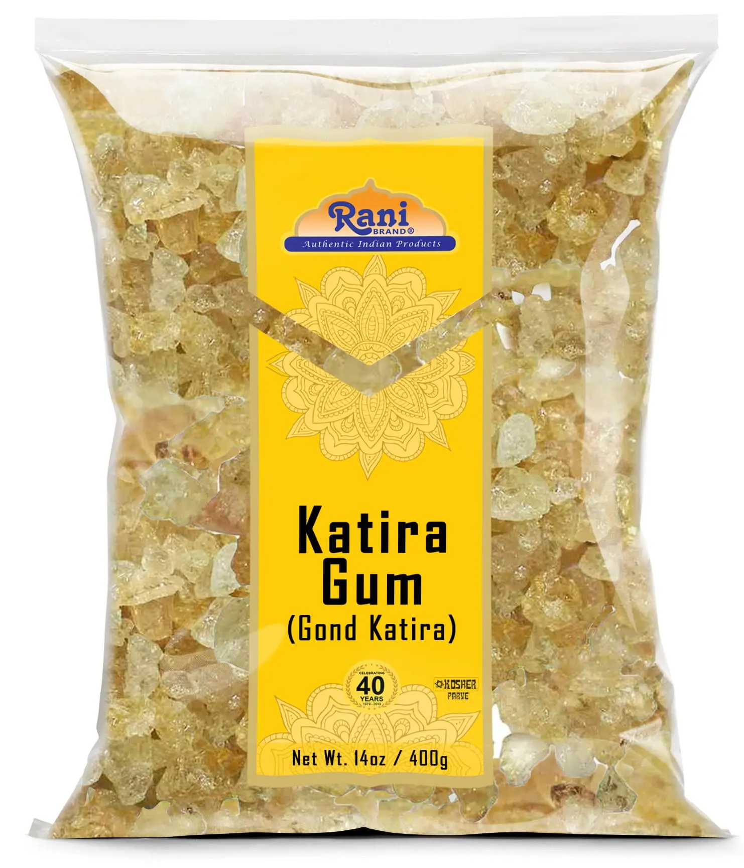 Rani Edible Gum Whole (Goonder Tragacanth Gum) 14oz (400g) ~ All Natural, Salt-Free | Vegan | No Colors | Gluten Friendly | NON-GMO | Kosher | Indian Origin