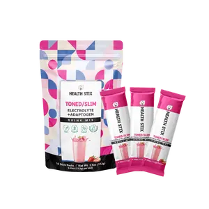 Health Stix Toned Electrolyte Adaptogen Antioxidant Blend Single Serve Sticks for Water Coffee Smoothies No Artificial Flavors or Sugar