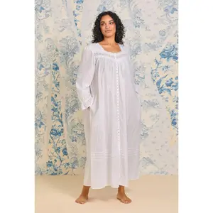 Eileen West Dobby Stripe Plus Long L/S Gown/Robe