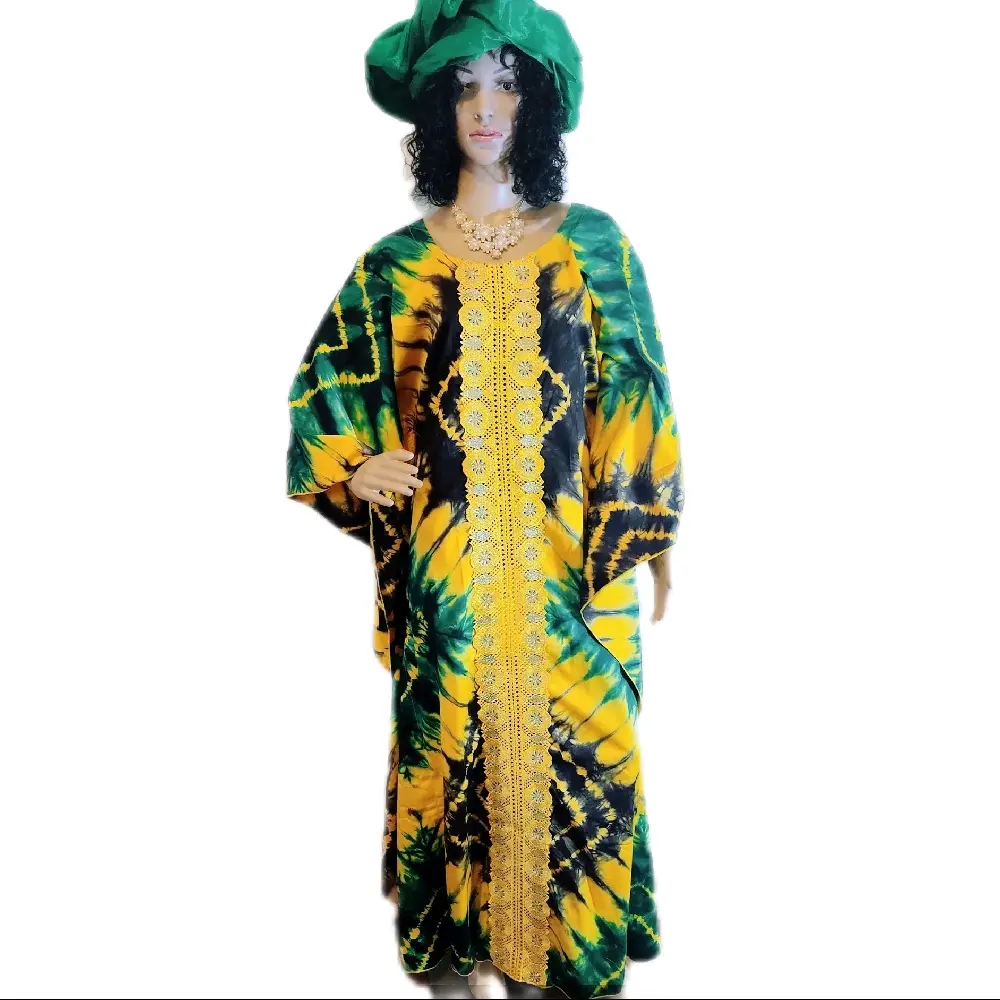 Authentic Uniquely Made  African Fashion Kampala Cotton Batik Boubou Holiday Dress Maxi Womenswear Fits elegant Fits (M-L) Style