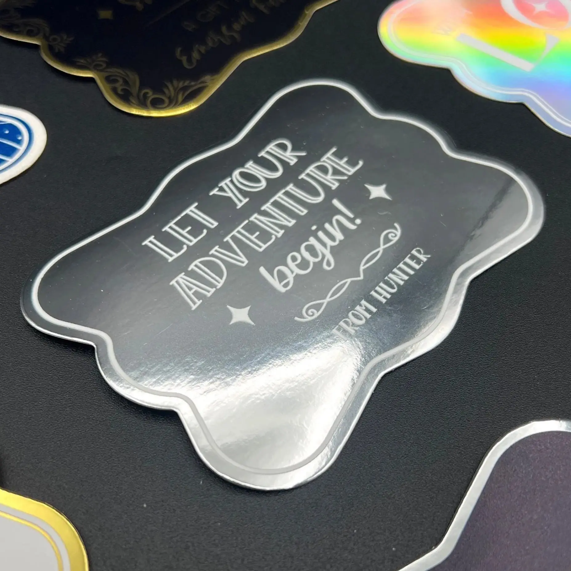 Personalized Wedding Gift Tag | Let Your Adventure Begin Design | Foil Cardstock Tag