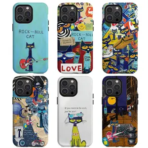 Cool Petee the Cat Phone Gloves, Suitable for iPhone 17/16/15/14/13/12/11, Shock Absorbing, Anti Slip, Lightweight, New Fashion Trend Design, Men's and Women's Protector, High Quality Air Cushion Protective Gloves , Soft Shell Protectors Casing