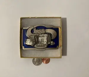 Vintage 1978 Metal Belt Buckle, Peterbilt Class, Enamel, Truck, Trucking, 18 Wheeler, Over the Road, Nice Design