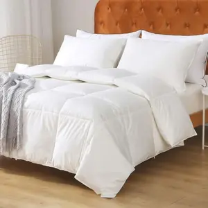 Feathers Down Comforter  -    Cover, Medium Warm  Seasons Duvet Insert or Stand-Alone Comforter (90x90,  White)