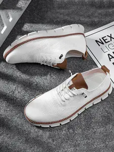 Men's Business Casual Lace Up Low Top Sneakers, Breathable Comfortable Sports Running Shoes, Male All-match Round Toe Shoes for Daily Wear, Runner Athletic Shoe