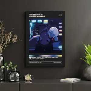 Cyperpunk Edgerunners No Frame Poster, Minimalist Movie Anime Poster, Anime Manga Wall Art, Bedroom Living Room Home Decor